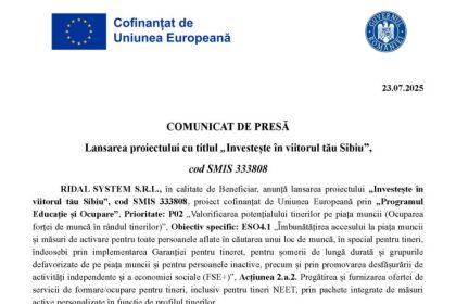 Lansarea proiectului Investeste in viitorul tau Sibiu