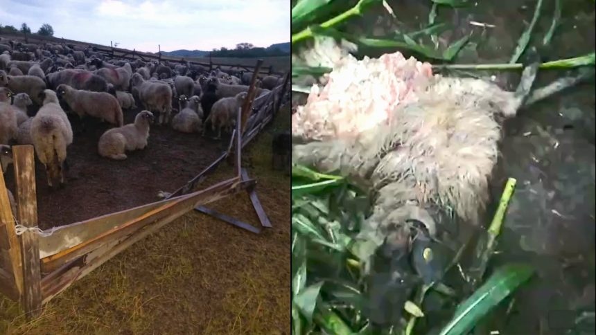 Momente de groaza la stanele din Toparcea Tata s a luptat cu ursul pentru Oaie