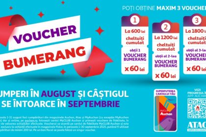 Cumpara in august de la ATAC si primesti 180 lei in septembrie