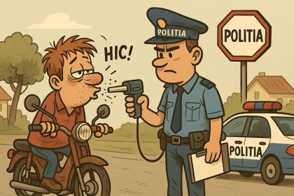 Mopedist fara permis si sofer baut din Cisnadie