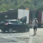 Trafic ingreunat pe Valea Oltului din causa unui accident