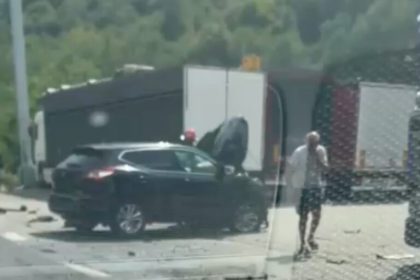 Trafic ingreunat pe Valea Oltului din causa unui accident