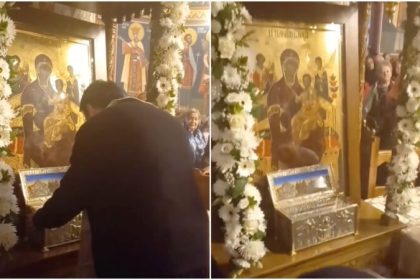 Braul Maicii Domnului adus la Biserica din Strand