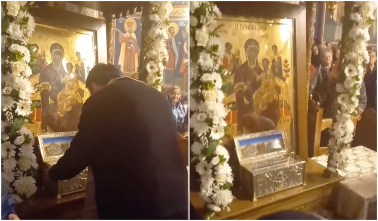 Braul Maicii Domnului adus la Biserica din Strand