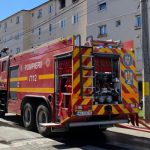 Locatari evacuati dintr un bloc din Medias dupa incendiu