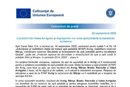 Locuitorii din Valea Avrigului vor avea apa potabila de calitate
