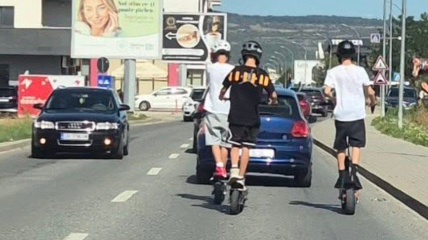 Teribilisti pe trotinete pericol in traficul sibian
