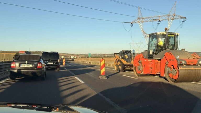 Trafic ingreunat pe A1 langa Sibiu