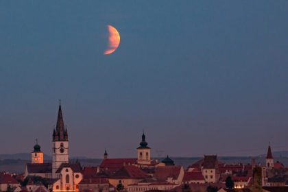 eclipsa de luna imagini superbe din sibiu