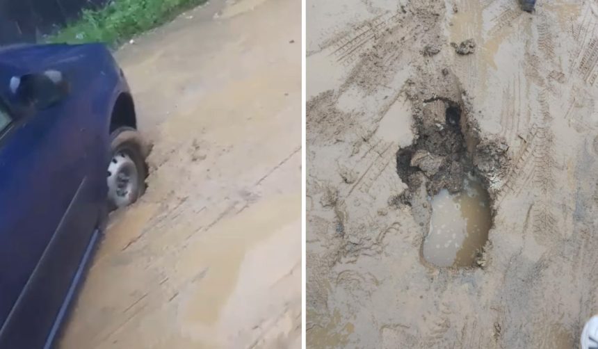 Drumuri ca dupa razboi in Prislop oamenii nu ies din curti