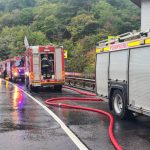 Trafic blocat pe Valea Oltului din cauza unui incendiu la manastirea Cozia Veche