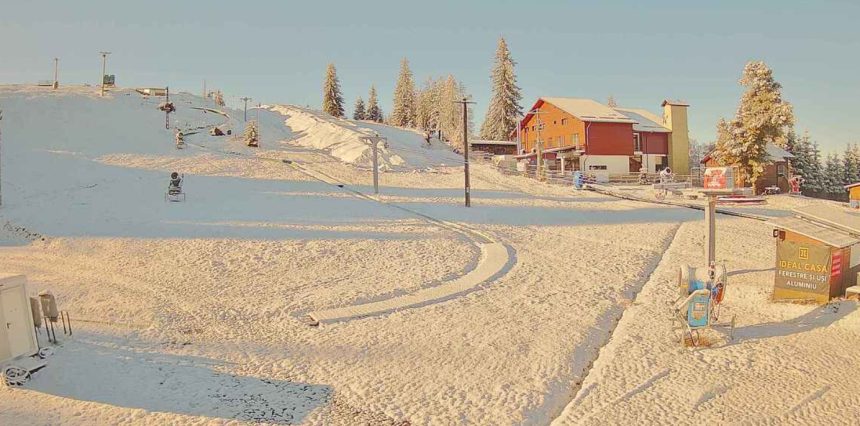 A nins la Paltinis si Balea Lac fulgi de nea in Sibiu