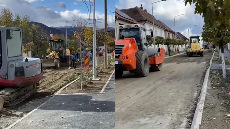 Lucrarile pe strada principala din Cisnadie aproape gata