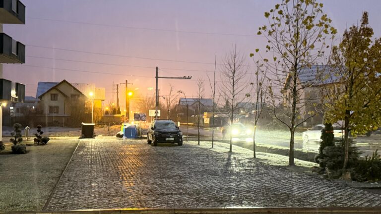 Primii fulgi de nea au cazut in Sibiu