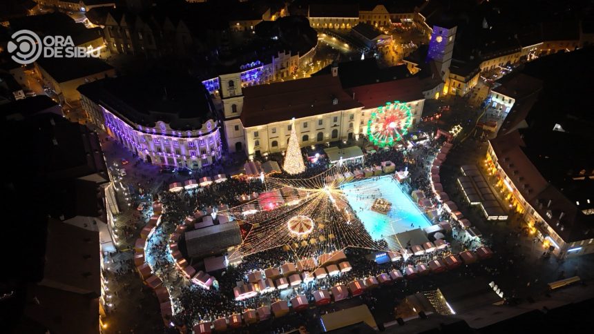 Primul wow al iernului bucuria aprinderii luminilor la Targul de Craciun din Sibiu