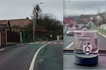 Strada Sibiului din Cisnadie s a redeschis Primarul a facut testul paharului