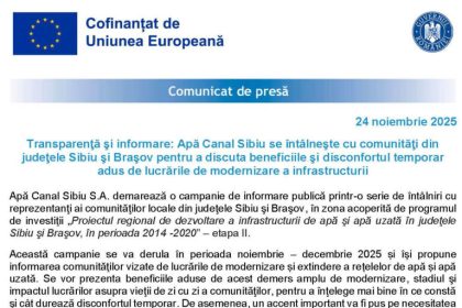 Transparanta si informare Apa Canal Sibiu intalnire cu comunitati din Sibiu si Brasov