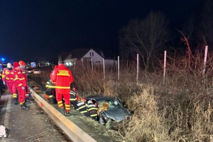 Accident DN1 iesire Selimbar sofer in sant foto