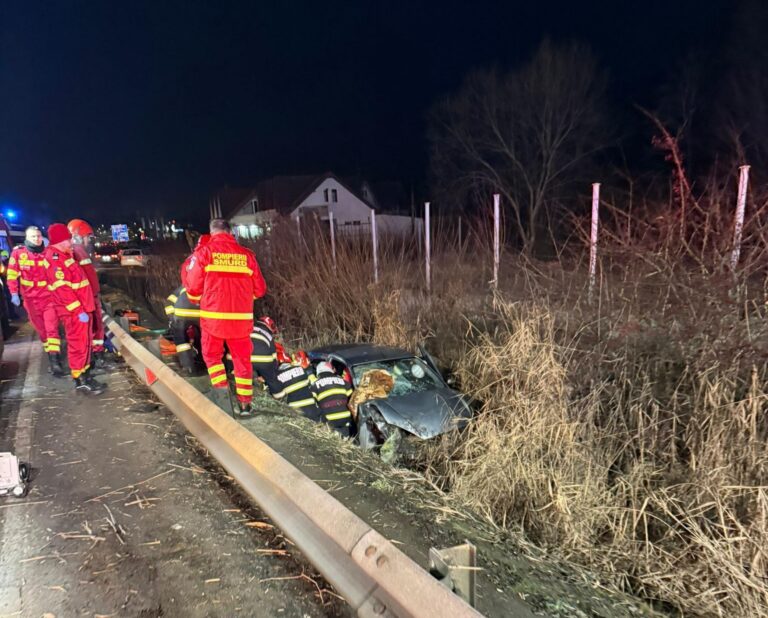 Accident DN1 iesire Selimbar sofer in sant foto