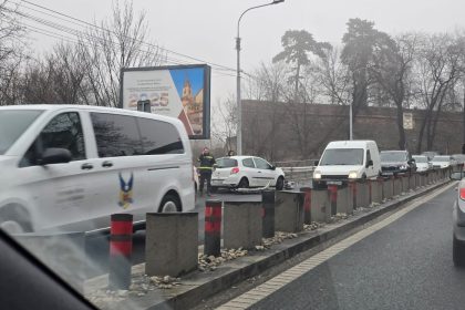 Accident pe Soseaua Alba Iulia trafic blocat in Sibiu