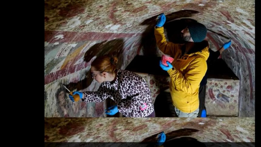 Descoperire arheologica in Turcia Fresca cu Iisus pastor