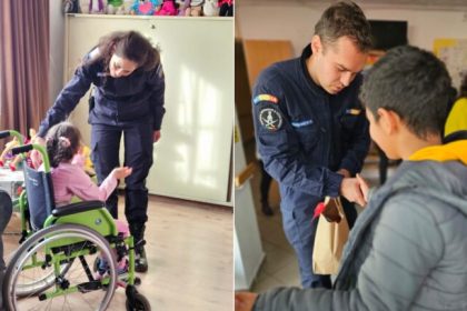 Jandarmii sibieni au oferit cadouri copiilor cu dizabilitati