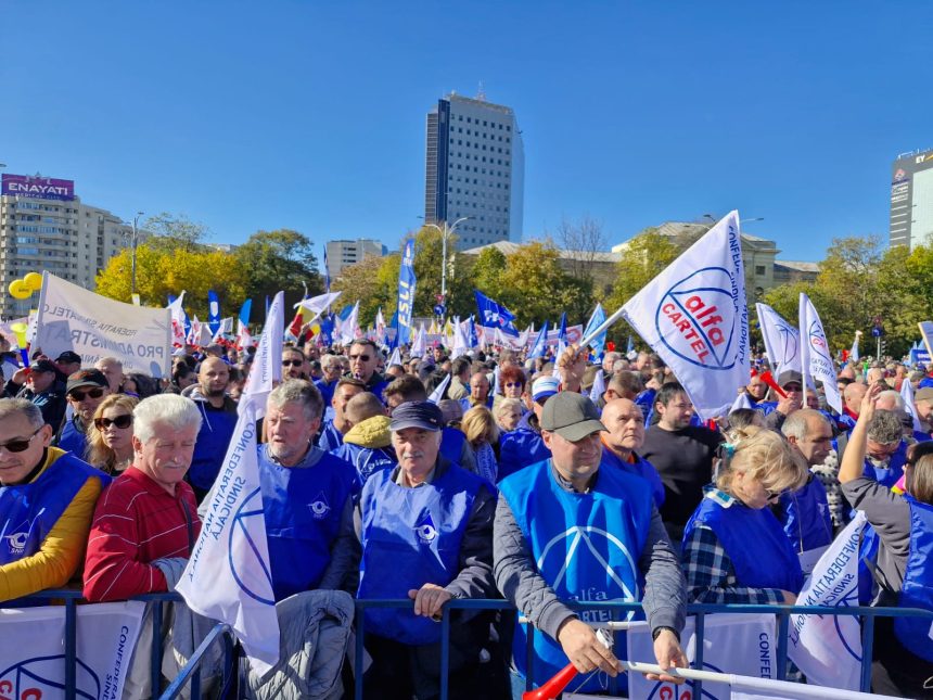 Protest sindical la Cotroceni 4 confederatii cer medierea lui Nicusor Dan