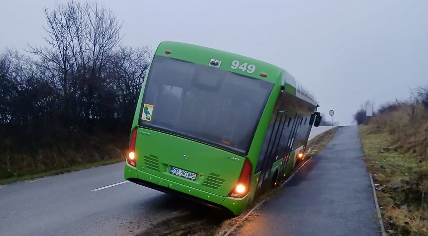 incident cu autobuzul din zona metropolitana derapat la cisnadie