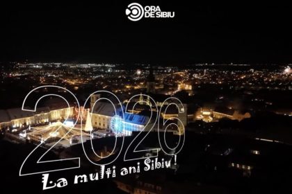 Artificiile sibienilor surprinse din drona
