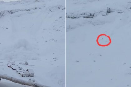 Doi turisti aproape spulberati de o avalana