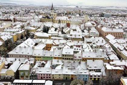 Duminica mohorata in Sibiu cu frig si ninsoare