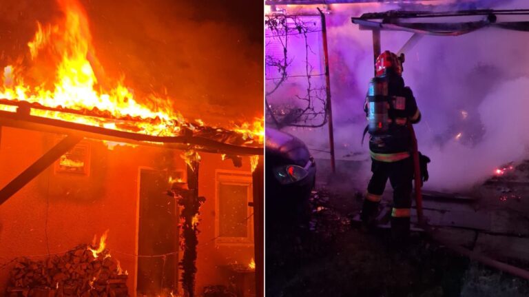 Incendiu devastator la o casa din Blajel interventia a durat 3 ore