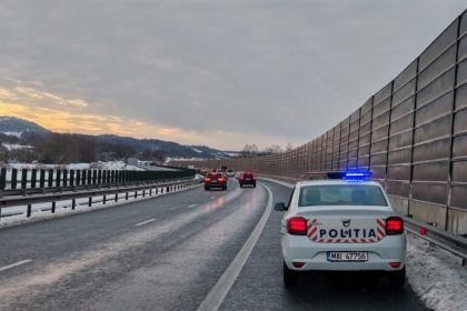 Soferita beata prinsa de policie pe autostrada
