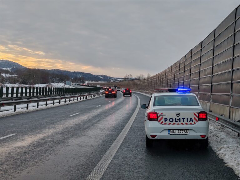 Soferita beata prinsa de policie pe autostrada