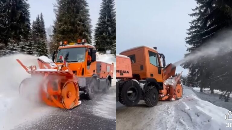 Zeci de utilaje actioneaza pe drumurile din Sibiu