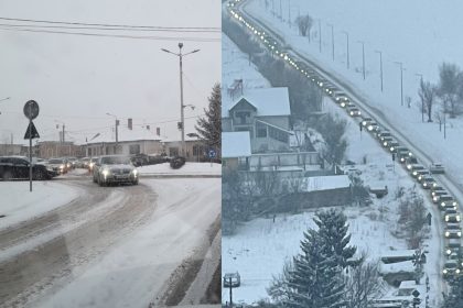 trafic aglomerat si strazi inzapetite la sibiu
