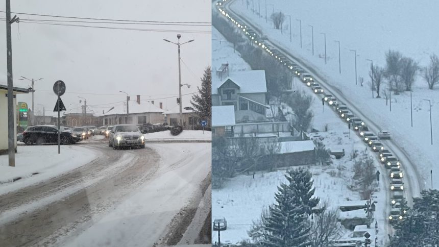 trafic aglomerat si strazi inzapetite la sibiu