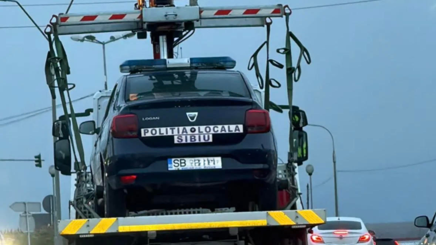Masina Politei Locale Sibiu ridicata explicatia Primariei dupa ce fotografia a devenit virala