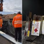 Parapetul de siguranta de pe DN1 la Scoreiu a fost reparat dupa ce a fost distrus de o autocisterna plina cu gaz video