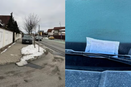 Politia Locala a intervenit sanciune pentru proprietarul mainii care blocheaza vizibilitatea intr o intersecie din Selimbar