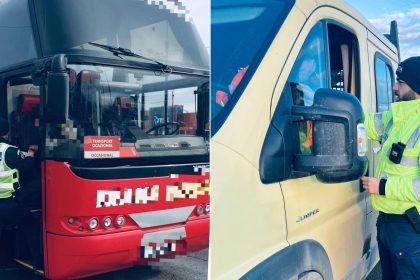 Soferii de autobuze si camioane controlati riguros la Sibiu ce au descoperit politistii foto