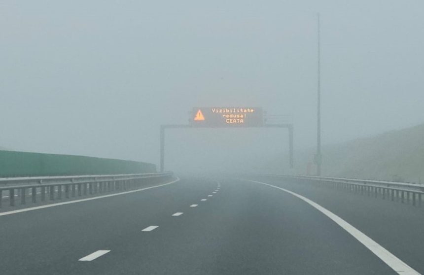 conditii dificile de trafic ploi ceata si risc de inghet pe drumurile intens circulate catre sibiu