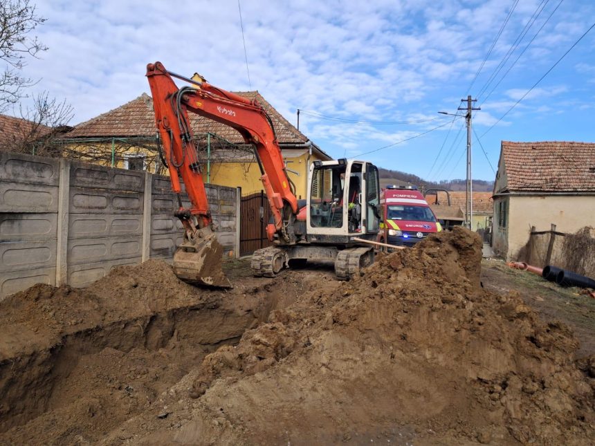 incident grav intr un sat din judetul sibiu un barbat prins sub un mal de pamant