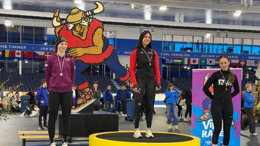 Anastasia Bacila starneste admiratie in Olanda patinatoarea de exceptie din Sibiu a stabilit doua recorduri nationale