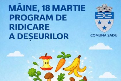 Colectarea deseurilor menajere in Sadu si Tocile programul pentru miercuri 18 martie 2026