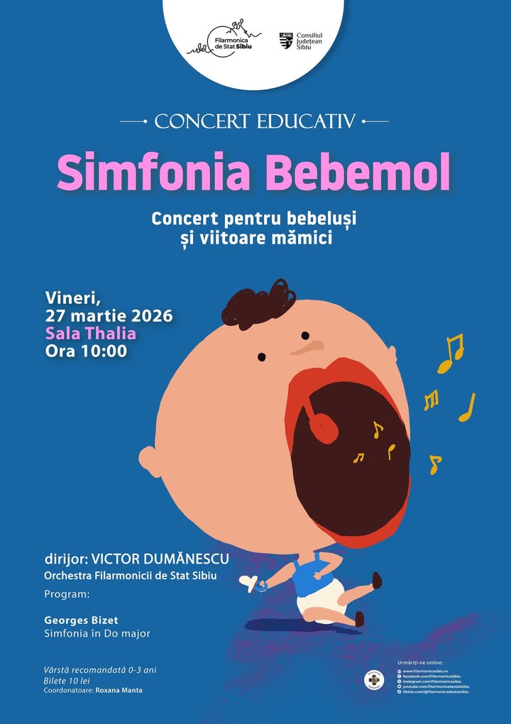 Filarmonica Sibiu prezinta Simfonia Bebemol pentru bebelusi si copii mici la Sala Thalia