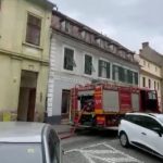 Incendiu in centrul Sibiului trafic blocat pe strada Tribunei video