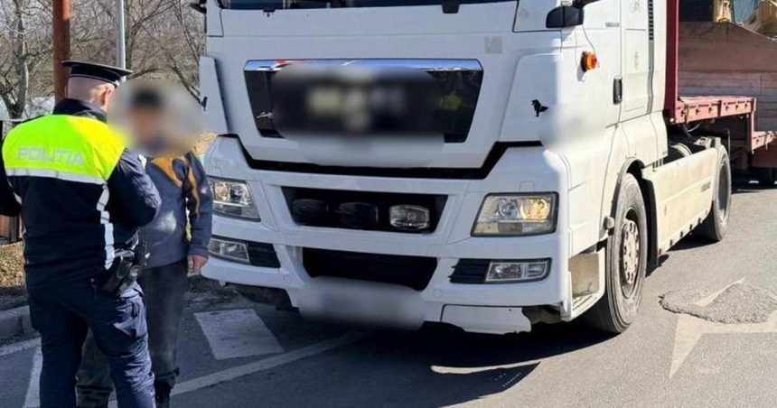 Sofer de TIR surprins baut la volan pe DN1 la Scoreiu circula si cu viteza excesiva
