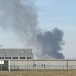 incendiu de vegetatie la iesirea din ocna sibiului fumul negru este vizibil din sibiu foto