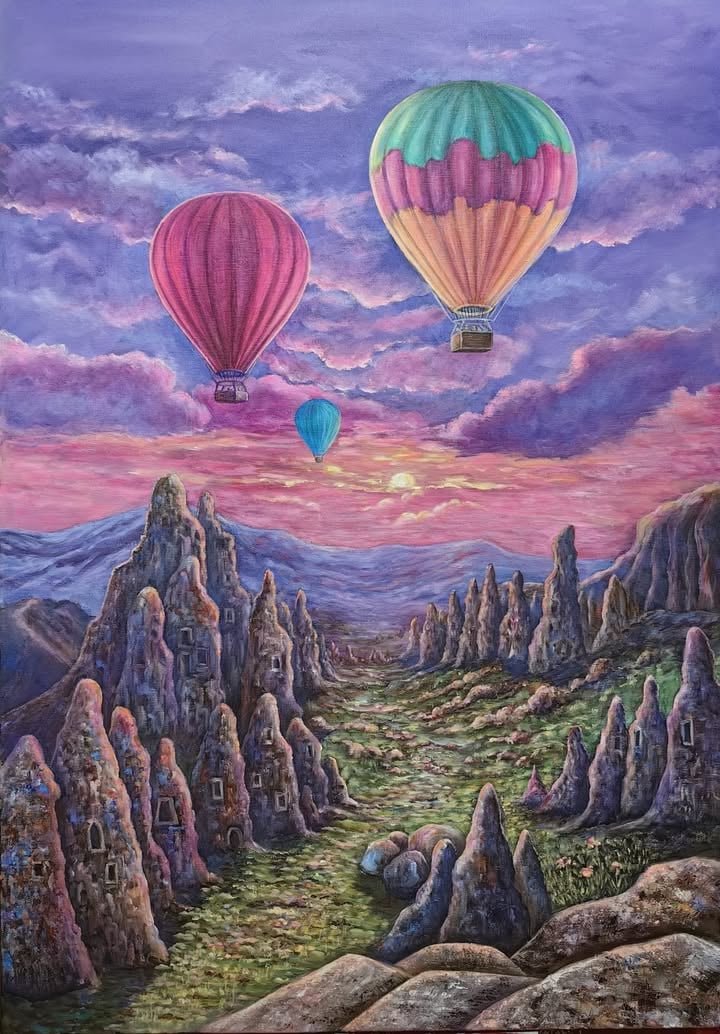 Dialog cromatic intre mov si roz in expozitia Moz a Grupului Rod la Primaria Sibiu 1 15 aprilie